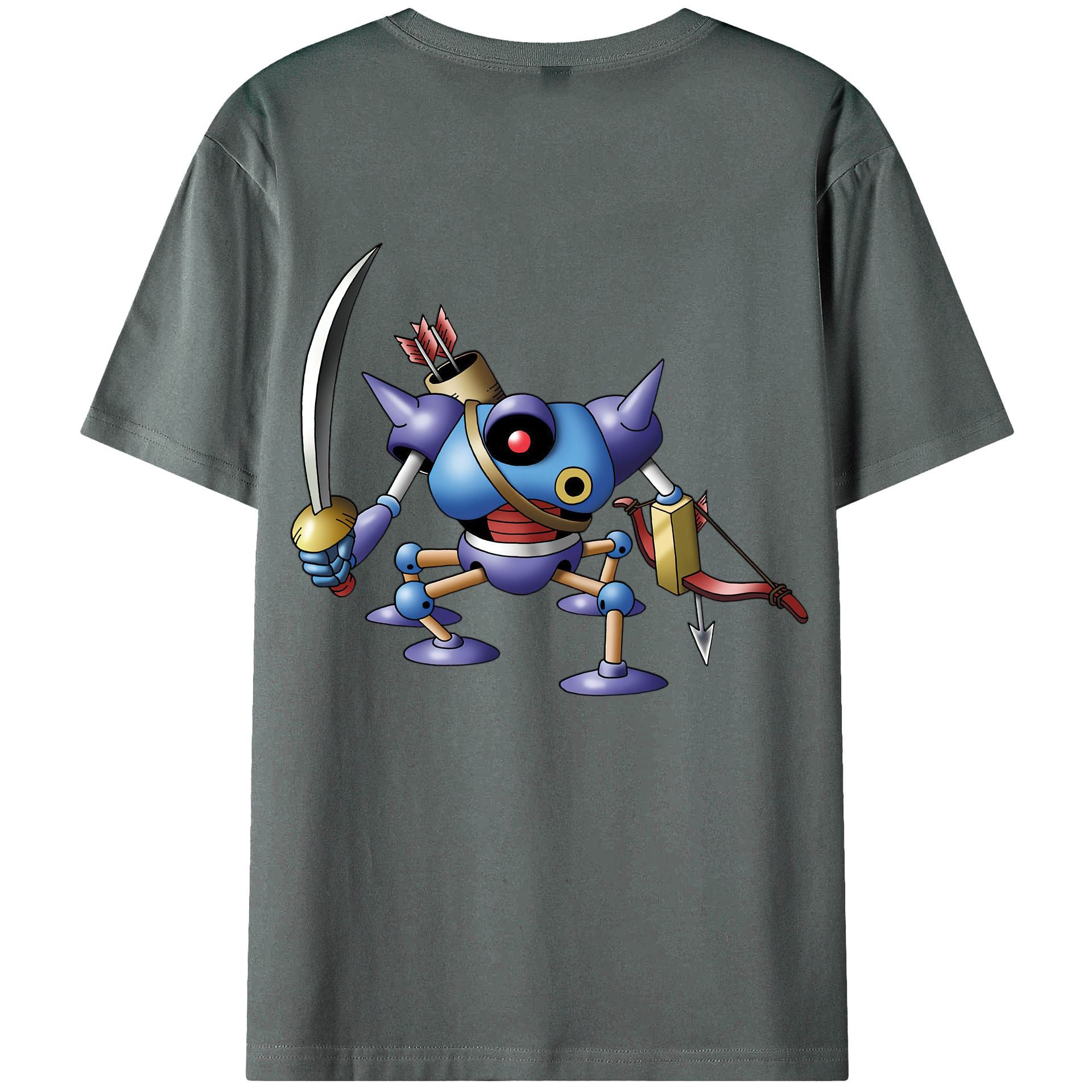 （画像用） ドラゴンクエスト Doragon Kuesuto Dragon Quest 綿100％ メンズ半袖Tシャツ（バックプリント） 通気性